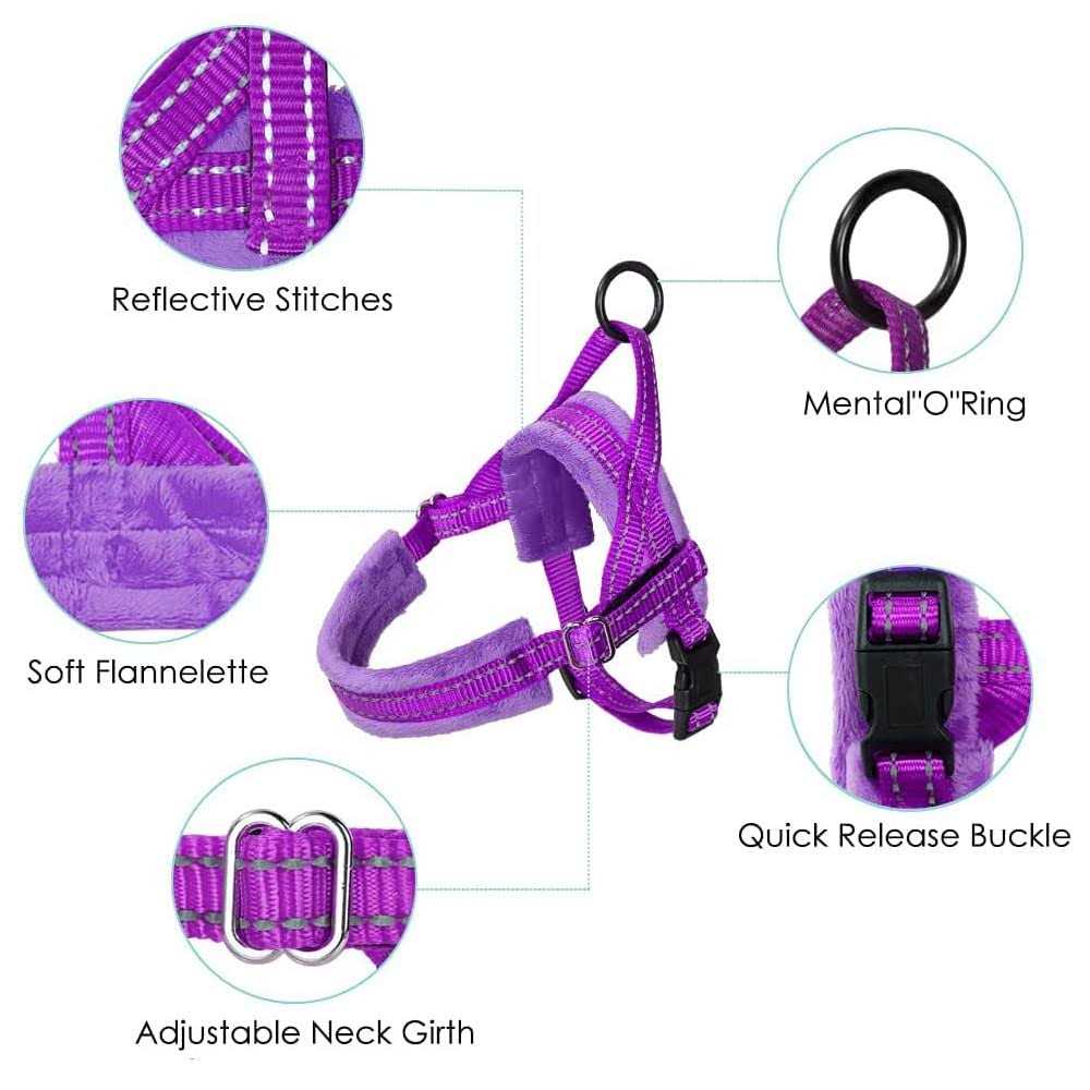 Alternative view of Lukovee Walking Dog Harness and Leash Heavy Duty Adjustable Puppy Harness Soft Padded Reflective Vest Harness Anti-Twist 4FT Pe