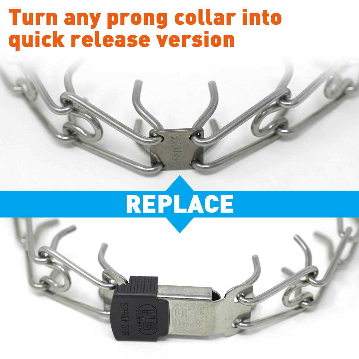 Alternative view of Herm Sprenger ClicLock Fastener Stainless Steel Buckle for Prong Dog Training Collar & Quick Release with Easy Buckle for Medium Large Dogs