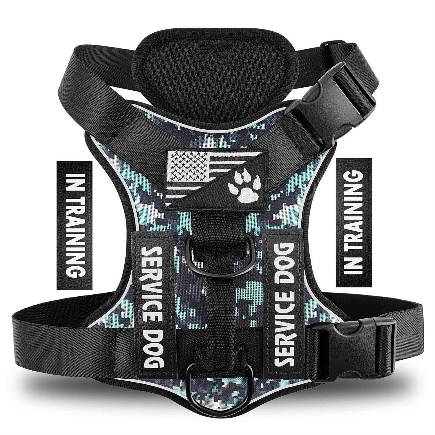 Demigreat Service Dog Harness Reflective Dog Vest Harness with 5 PCS Patches