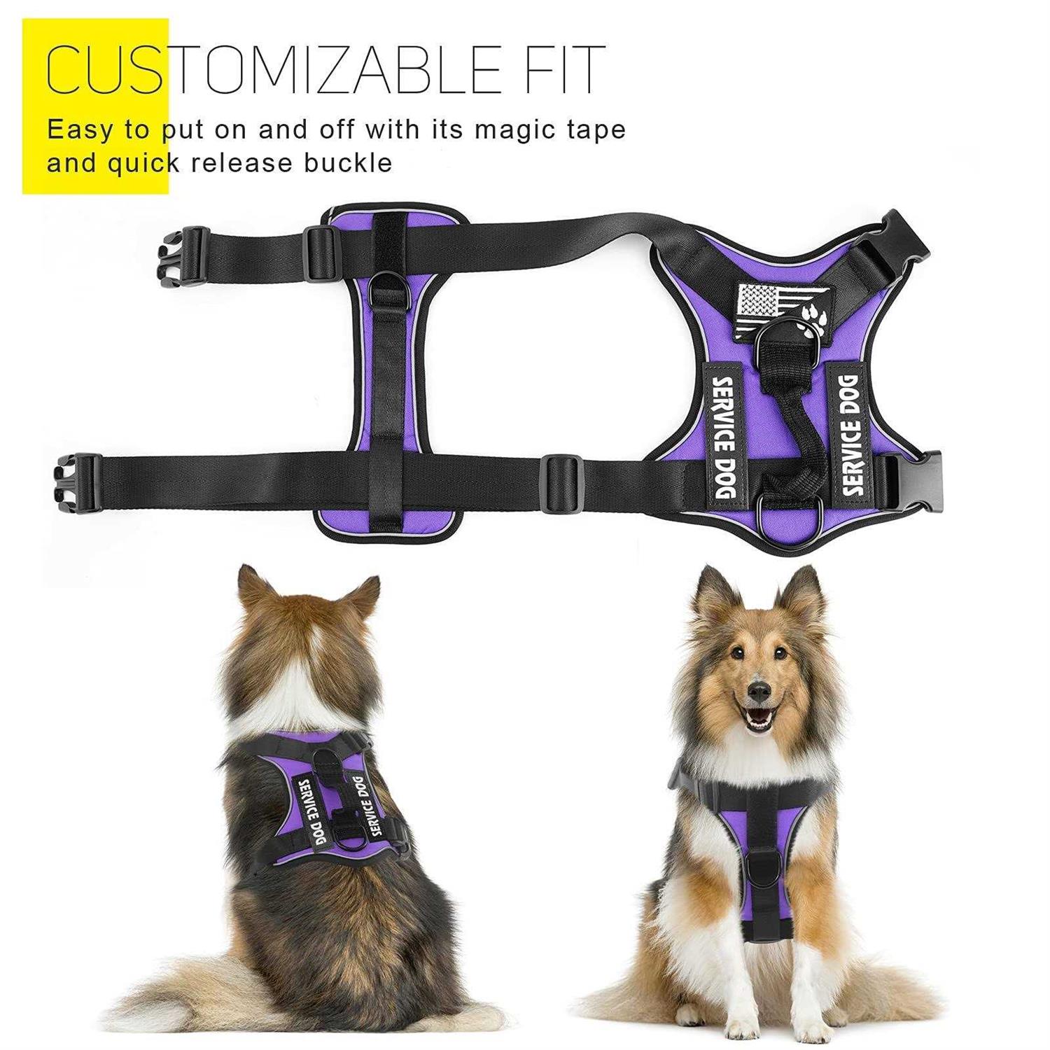 Alternative view of Demigreat Service Dog Harness Reflective Dog Vest Harness with 5 PCS Patches