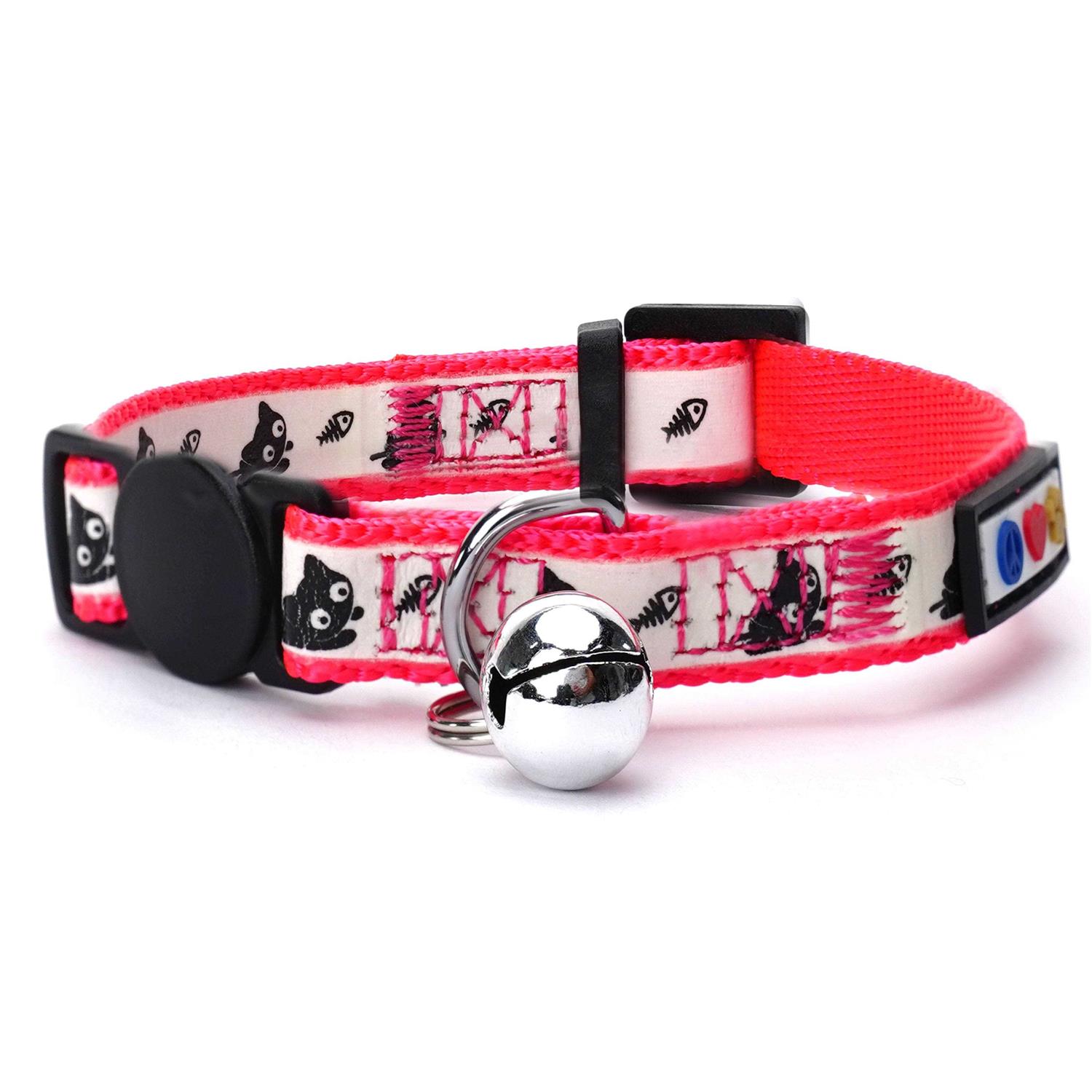 Alternative view of Pawtitas Cat Collar with Safety Buckle and Removable Bell Cat Collar Kitten Collar