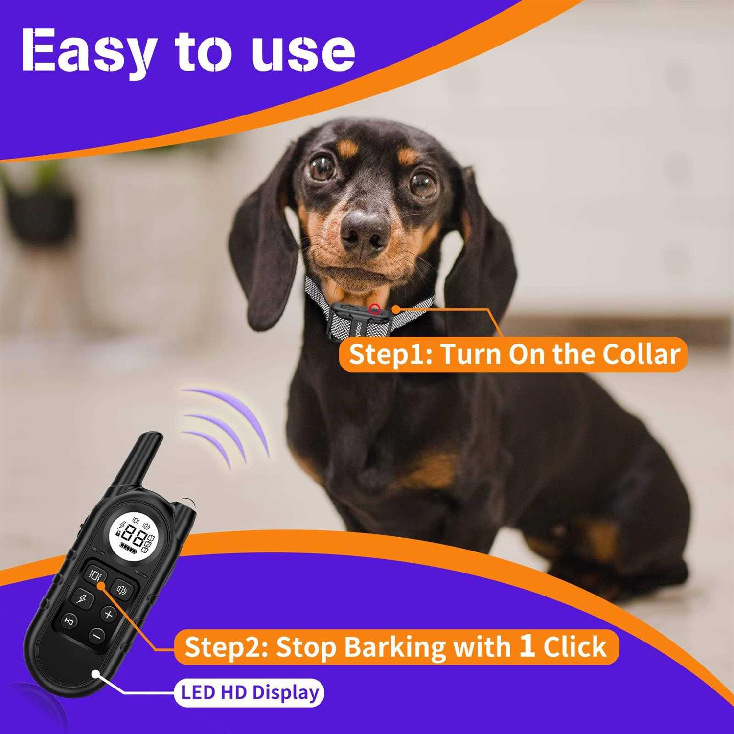 Alternative view of Teptec Smallest & Lightest Anti Bark Collar/Training Collar for Small Dogs 5-15lbs