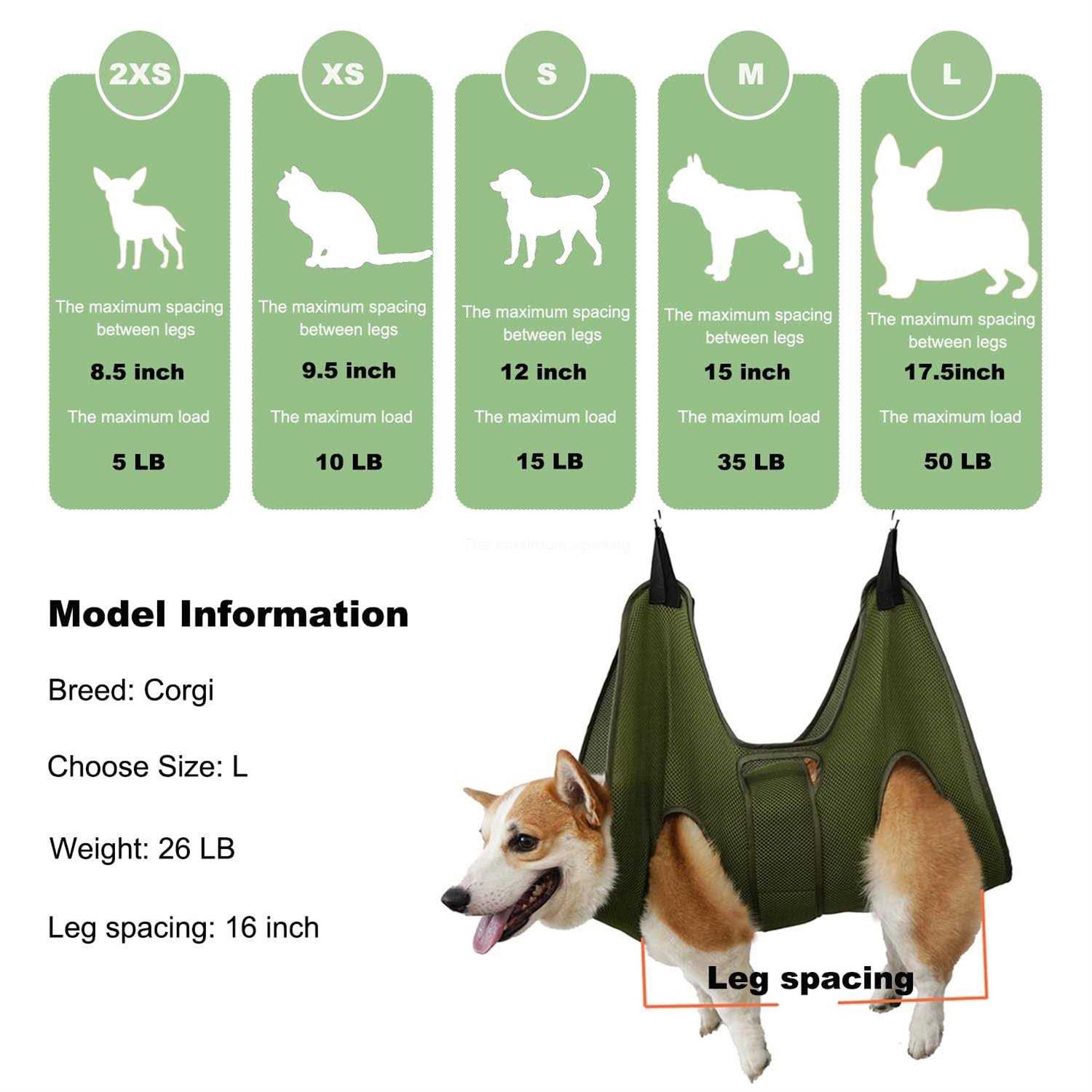 Alternative view of Mklhgty Pet Dog Grooming Hammock Harness for Cats & Dogs, Breathable Dog Grooming Helper for Trimming Nail and Ear/Eye Care,with Dog Nail Clippers