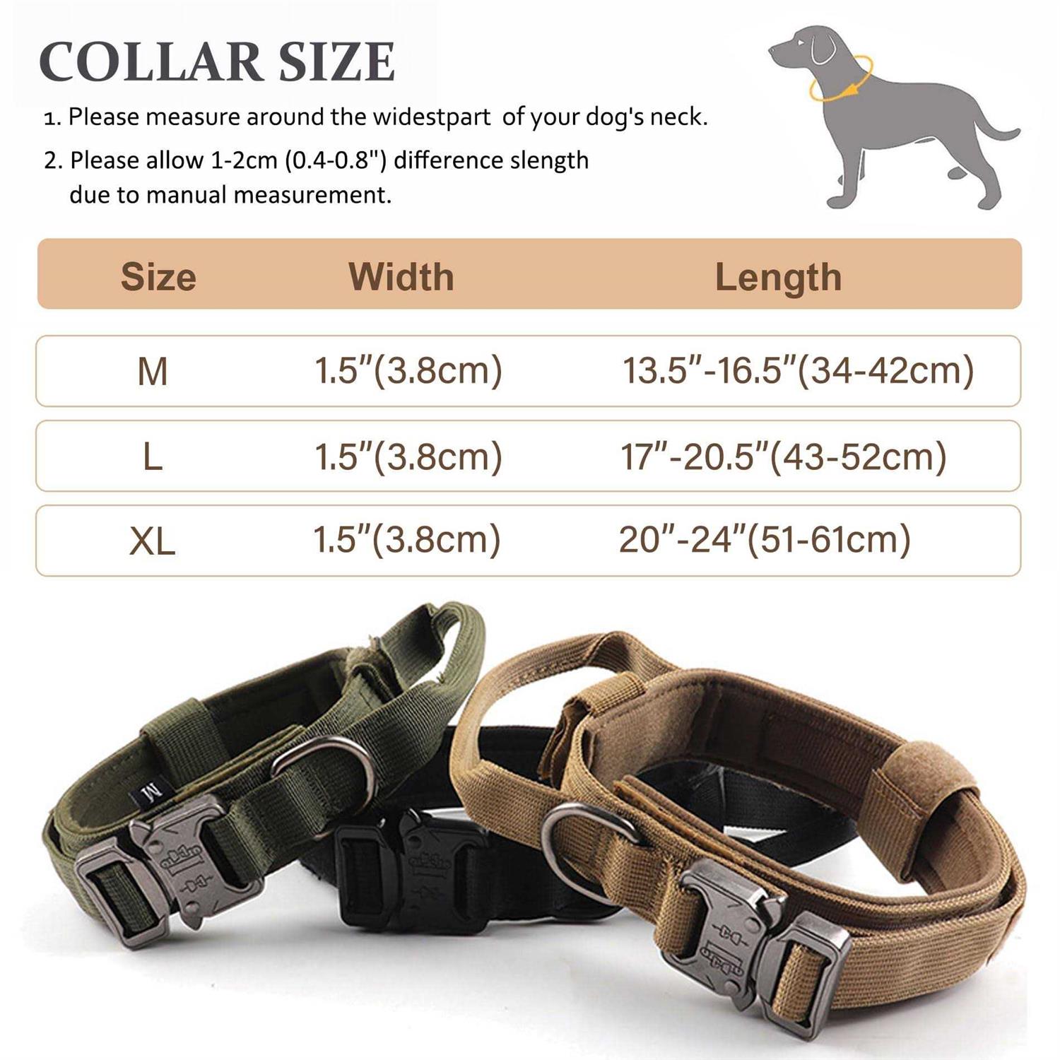 Alternative view of Tactical Dog Collar, Adjustable Military Training Nylon Dog Collar with Control Handle and Heavy Quick-Release Metal Buckle for Small Medium Large