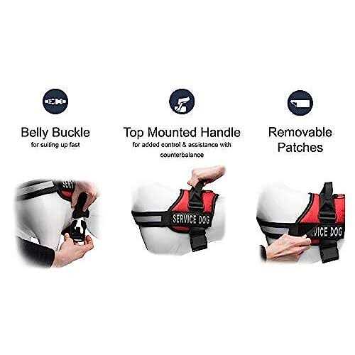 Alternative view of Industrial Puppy Service Dog Vest with Hook and Loop Straps and Detachable Backpacks Harnesses in 7 Sizes from XXS to XXL