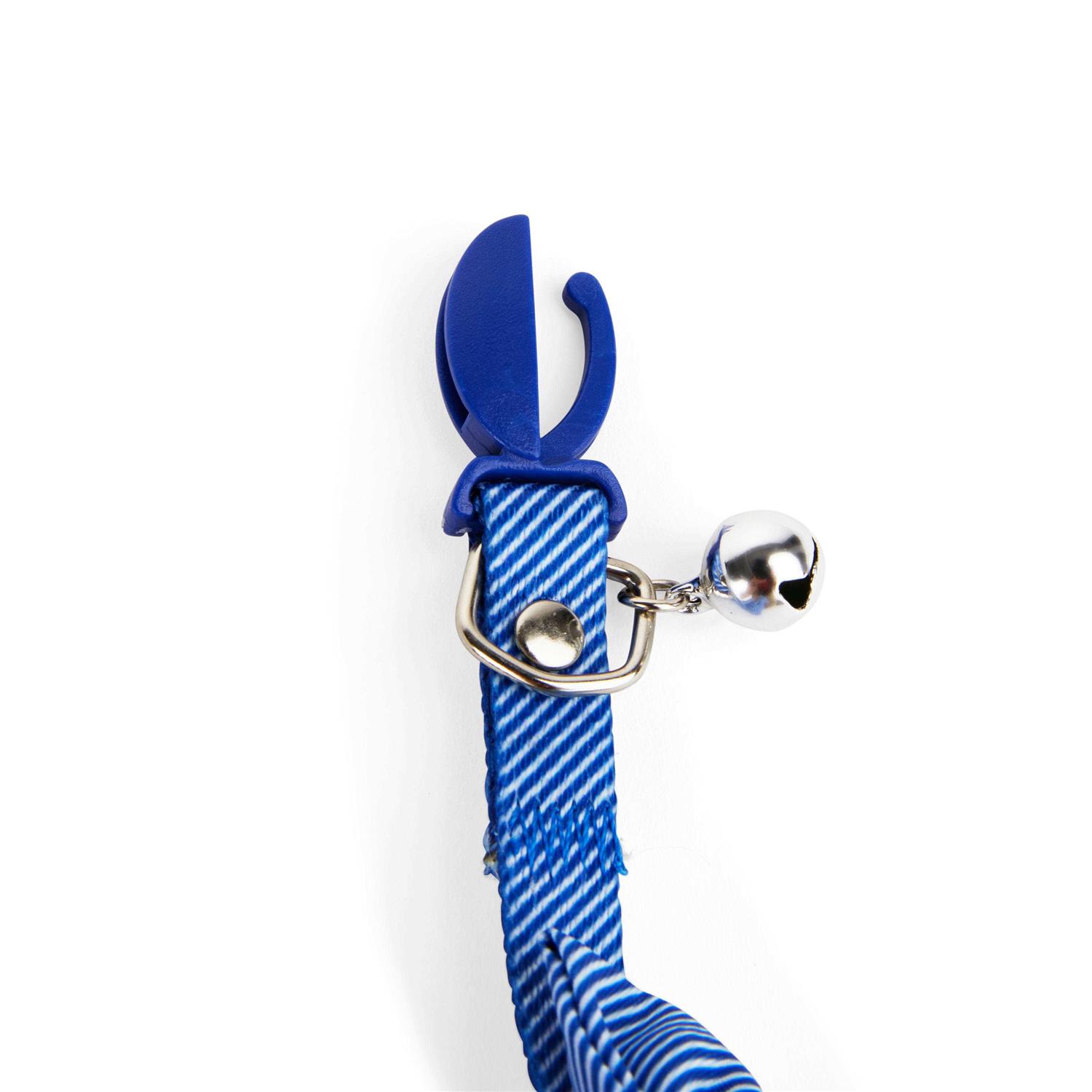 Alternative view of YOULY Blue Seersucker Breakaway Bowtie Kitten Collar