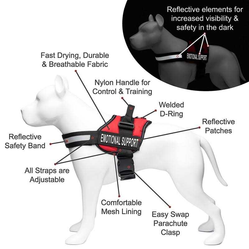 Alternative view of Industrial Puppy Emotional Support Dog Vest Harness with Reflective Straps and Matching ESA Leash Set