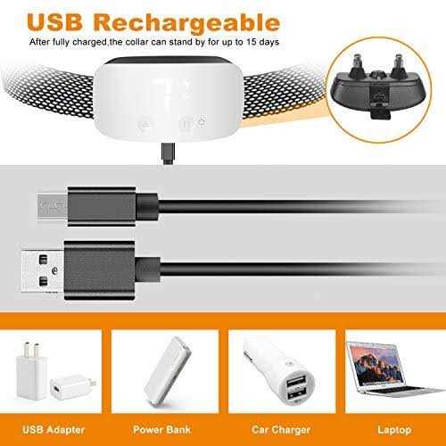 Alternative view of NBJU Bark Collar for Dogs,Rechargeable Anti Barking Training Collar with 7 Adjustable Sensitivity and Intensity Beep Vibration for Small Medium