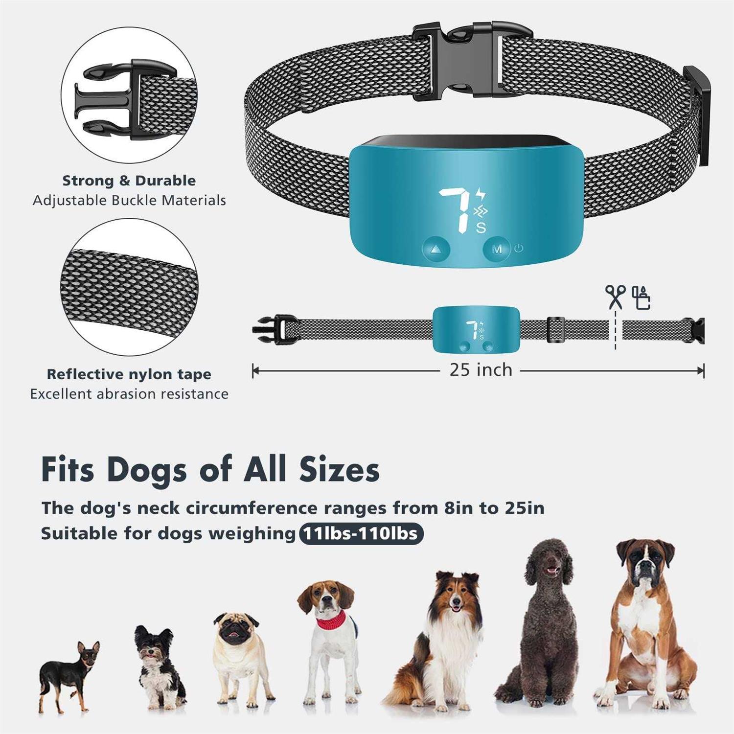 Alternative view of NBJU Bark Collar for Dogs,Rechargeable Anti Barking Training Collar with 7 Adjustable Sensitivity and Intensity Beep Vibration for Small Medium