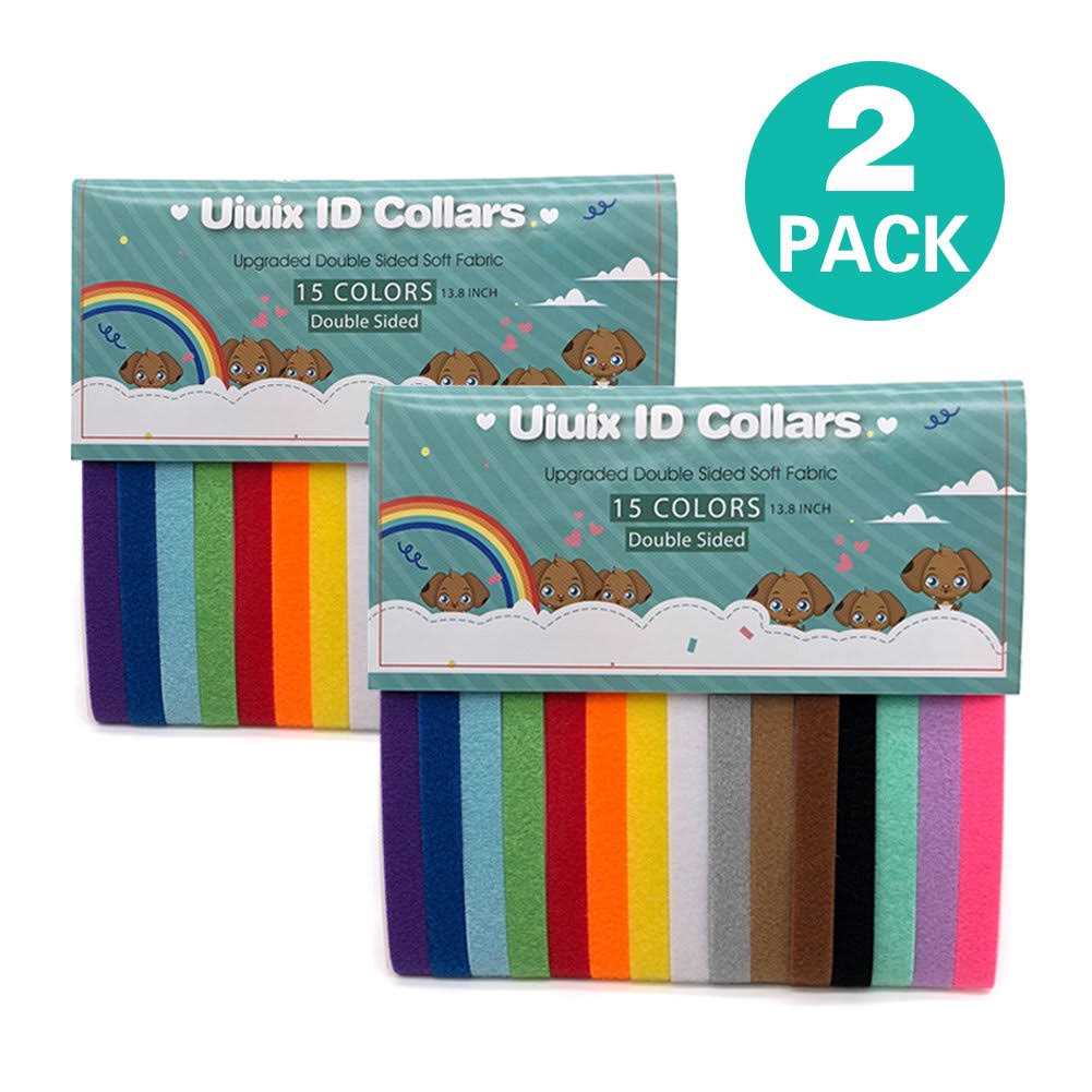 Alternative view of Puppy Whelping Collars Uiuix 15 Colors Puppy ID Collars Double-Sided Soft Adjustable ID Bands for Newborn Pet Dog Cat