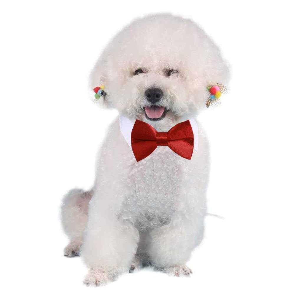 Alternative view of 4 Pieces Pets Dog Cat Bowtie Pet Costume Adjustable Formal Necktie Collar for Cats Small Dogs Puppy Grooming Accessories