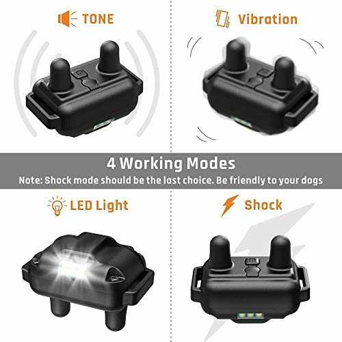 Alternative view of Heaflex Dog Shock Collar with Remote, Dog Training Electric Collar, Waterproof Rechargeable, 1640ft Dog Shock Collar with LED Light, Beep, Vibration