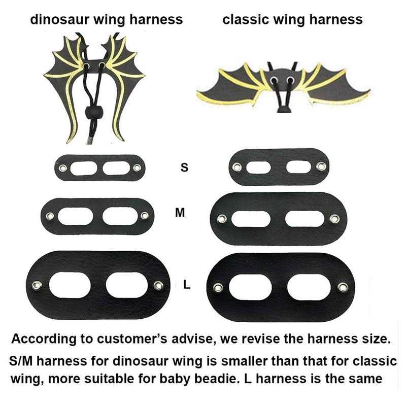 Alternative view of Adoggygo Bearded Dragon Lizard Leash Harness 3 Size Pack Dinosaur Wing Lizard Harness Leash for Bearded Dragon Lizard Reptiles