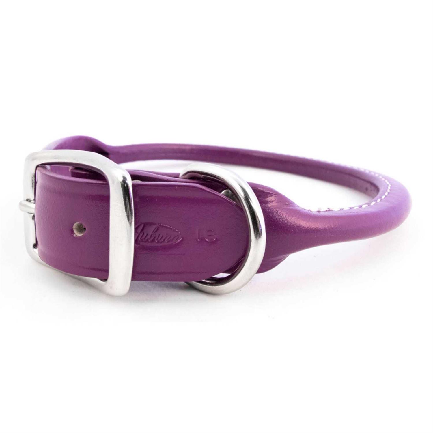 Auburn Leather Rolled Dog Collar
