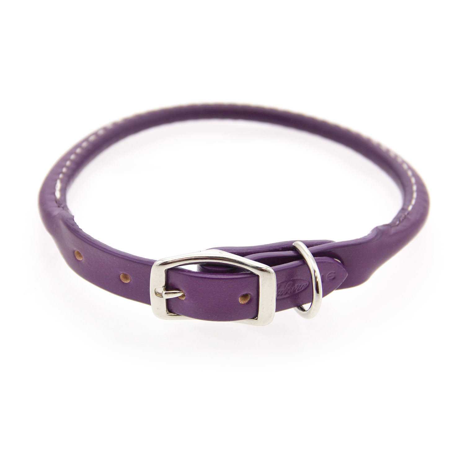 Auburn Leather Rolled Dog Collar