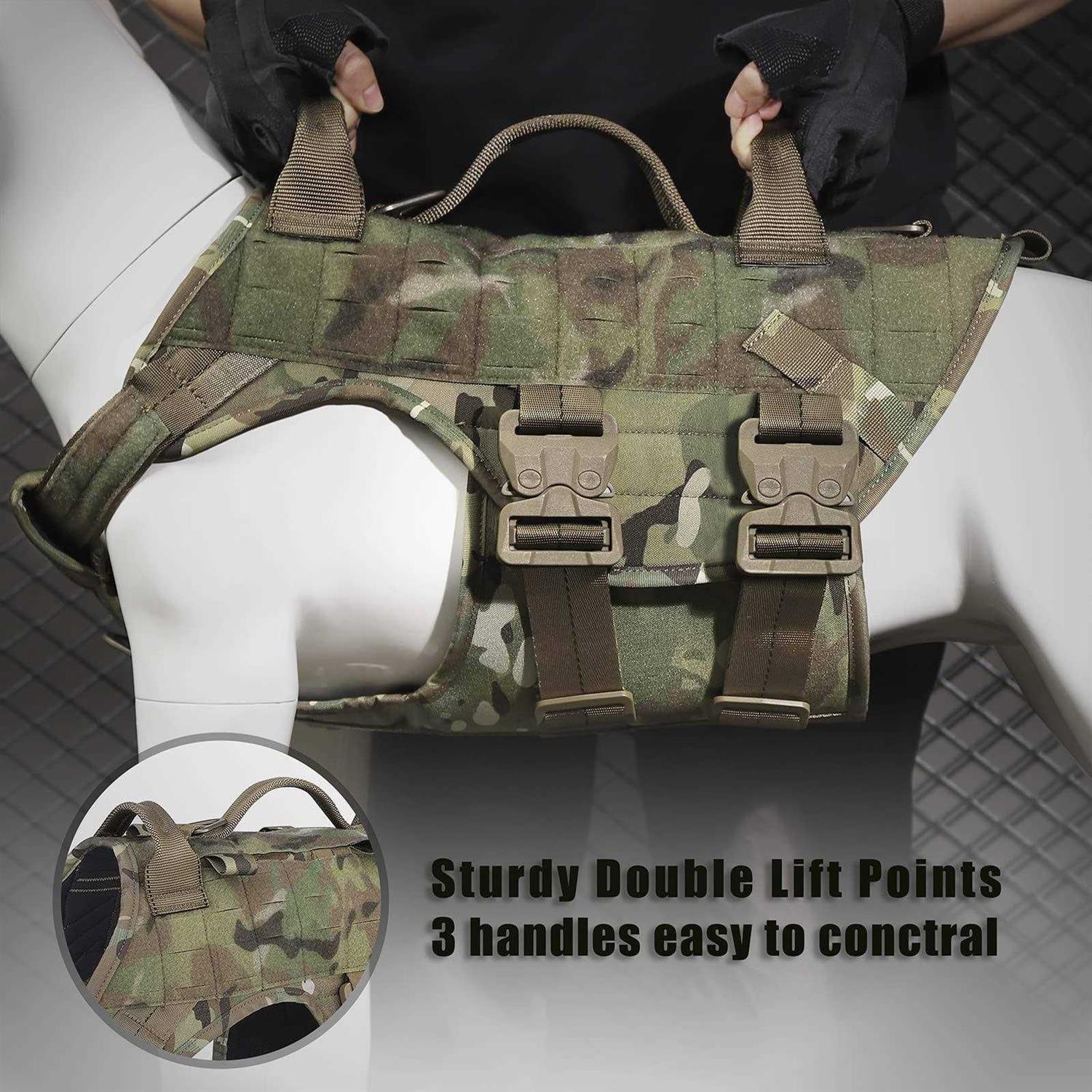 Alternative view of PETAC GEAR Tactical Dog Harness K9 Dog Training Vest Adjustable Padded Police Service Dog Working MOLLE Vests for Large Medium Dogs Mals GSD Lab