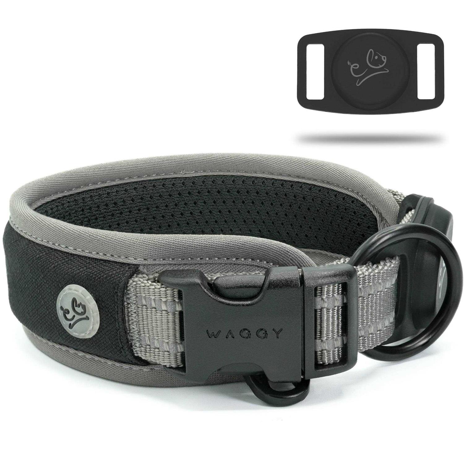 Alternative view of Premium Dog Collar Apple Airtag Holder – Adjustable Heavy Duty 3M Reflective No Chafing Ultra Soft Air Mesh Padded w/Quick Release Buckle Pet