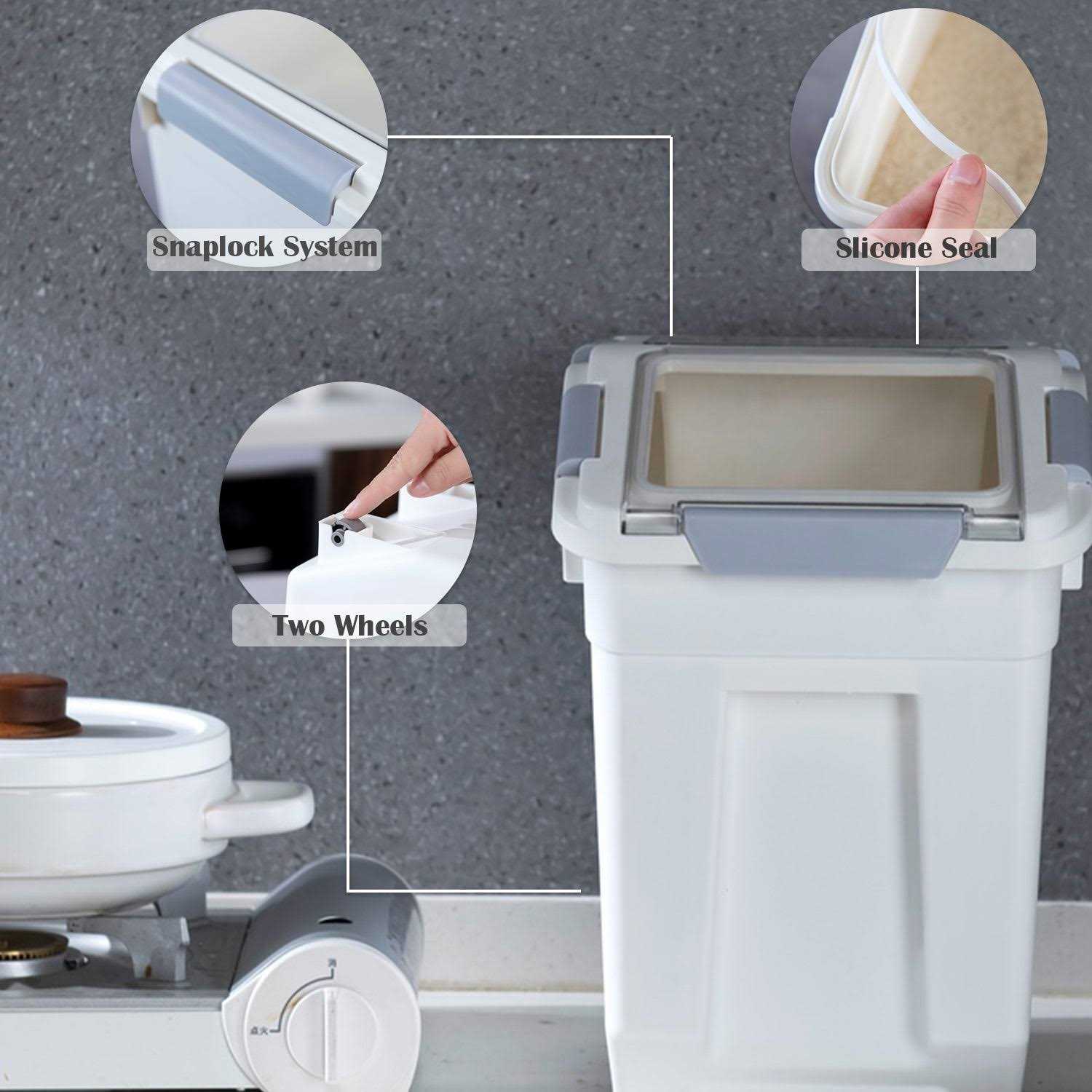 Alternative view of HANAMYA Pet Food Storage Container with Measuring Cup