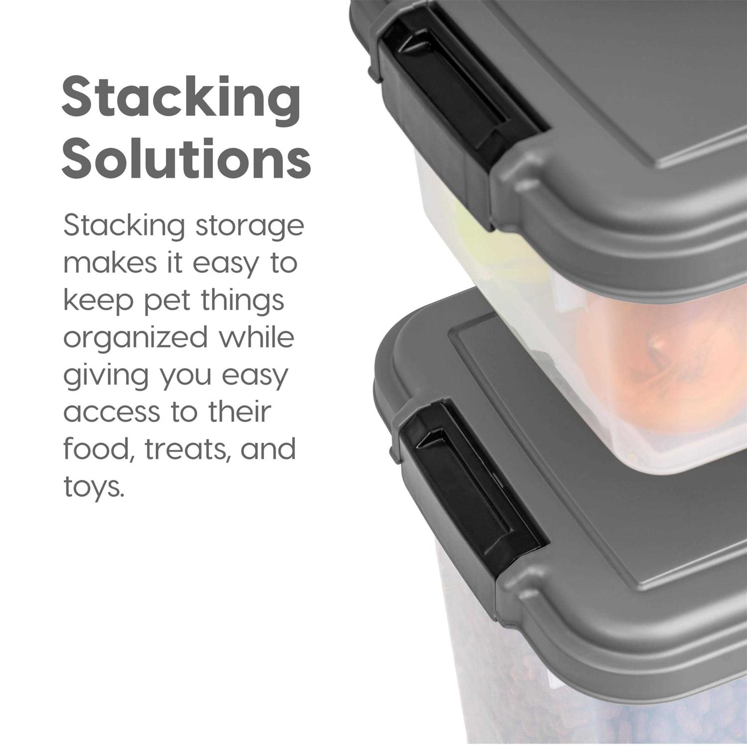 Alternative view of Iris USA 3 Piece Airtight Pet Food Storage Container Combo
