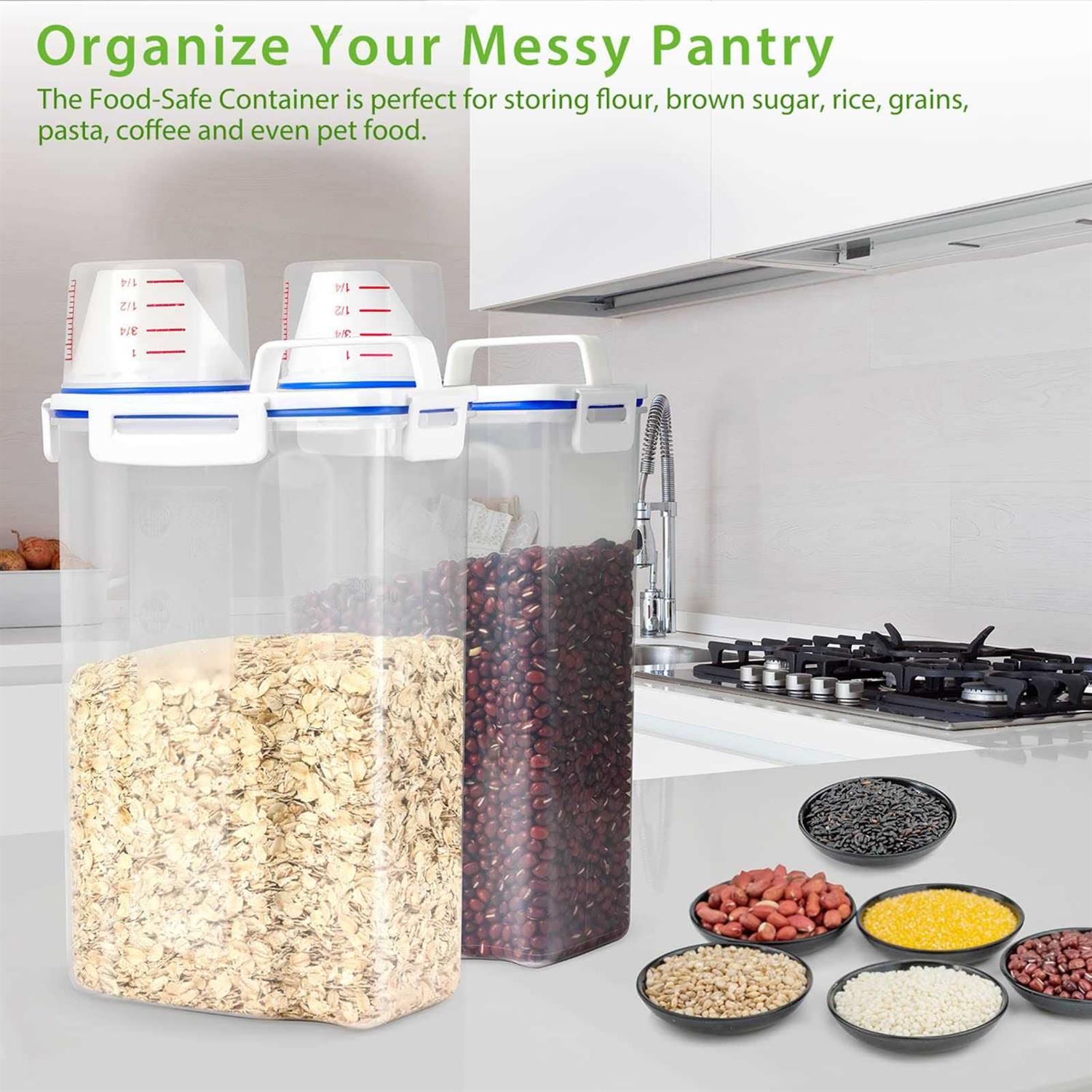 Alternative view of Viretec Rice Airtight Storage Container 3 to 5lbs Cereal Dry Food Flour Bin