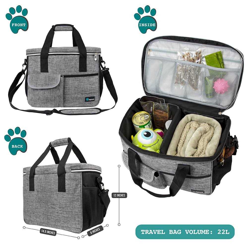 Alternative view of PetAmi Dog Travel Bag, Travel Pet Bag Organizer, Dog Food Travel Bag with Food container and Bowls