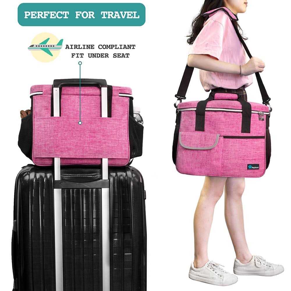 Alternative view of PetAmi Dog Travel Bag, Travel Pet Bag Organizer, Dog Food Travel Bag with Food container and Bowls