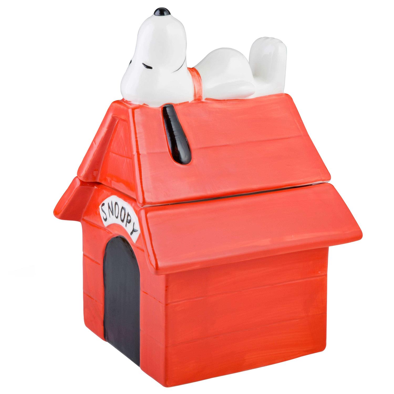 Gibson Peanuts Classic Snoopy 11.2 Dog House Durastone Cookie Jar