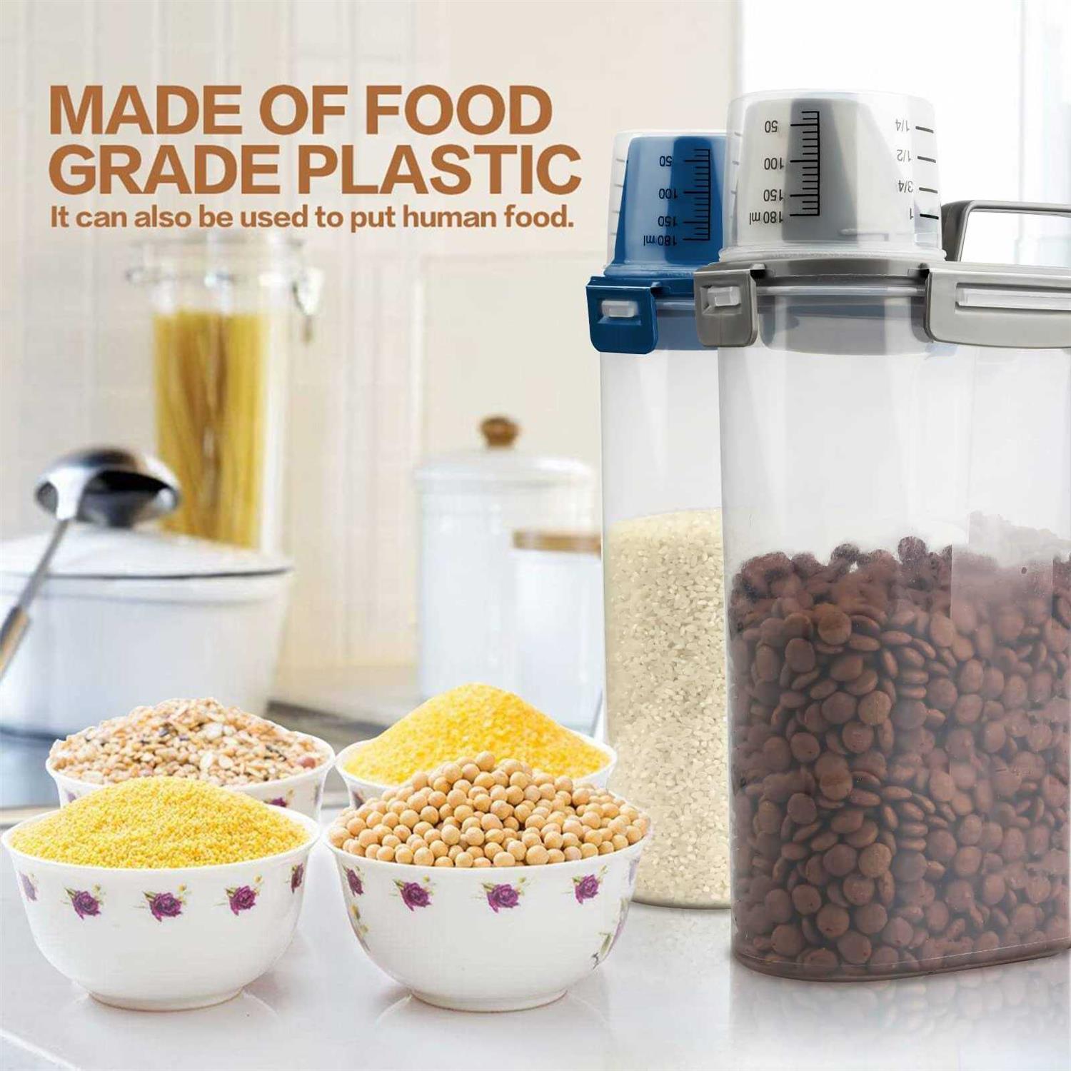 Alternative view of TIOVERY Upgraded Dog Food Storage Container Small, Cat Food Container Airtight, Pet Food Container Dispenser with Pour Spout, Measuring Cup and 4