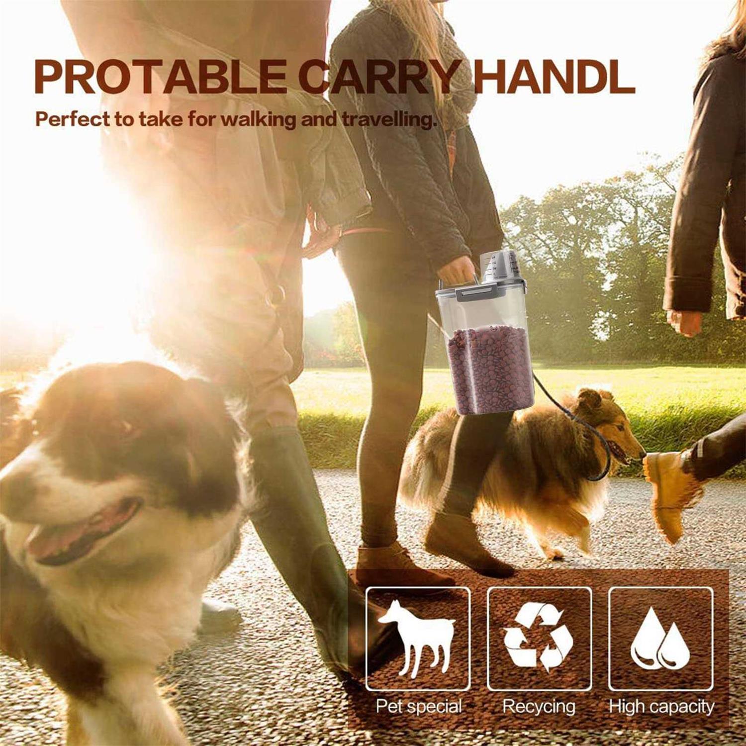 Alternative view of TIOVERY Upgraded Dog Food Storage Container Small, Cat Food Container Airtight, Pet Food Container Dispenser with Pour Spout, Measuring Cup and 4