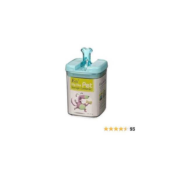 Alternative view of Flip-Tite Bone Square Pet Food Storage canister in Clear