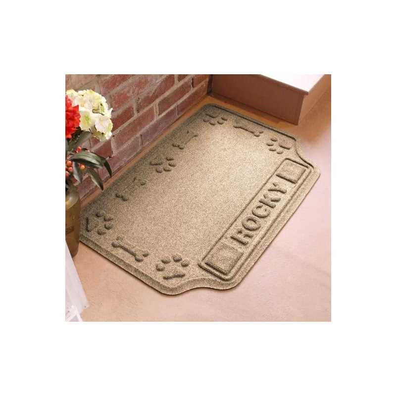 Alternative view of Bungalow Flooring Personalized Waterhog Drool Hog Dog Bone Dog Dinner Mat