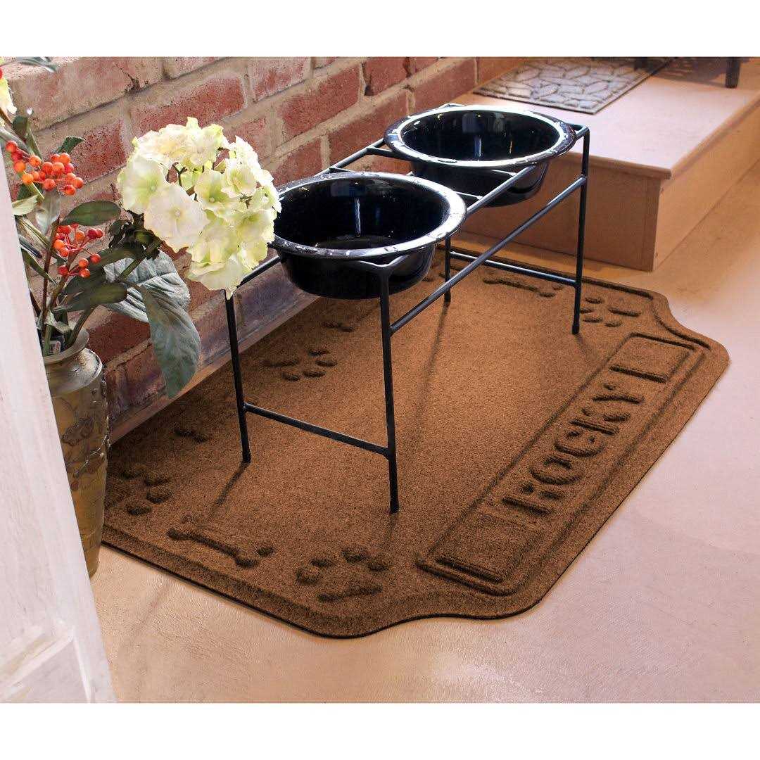 Alternative view of Bungalow Flooring Personalized Waterhog Drool Hog Dog Bone Dog Dinner Mat