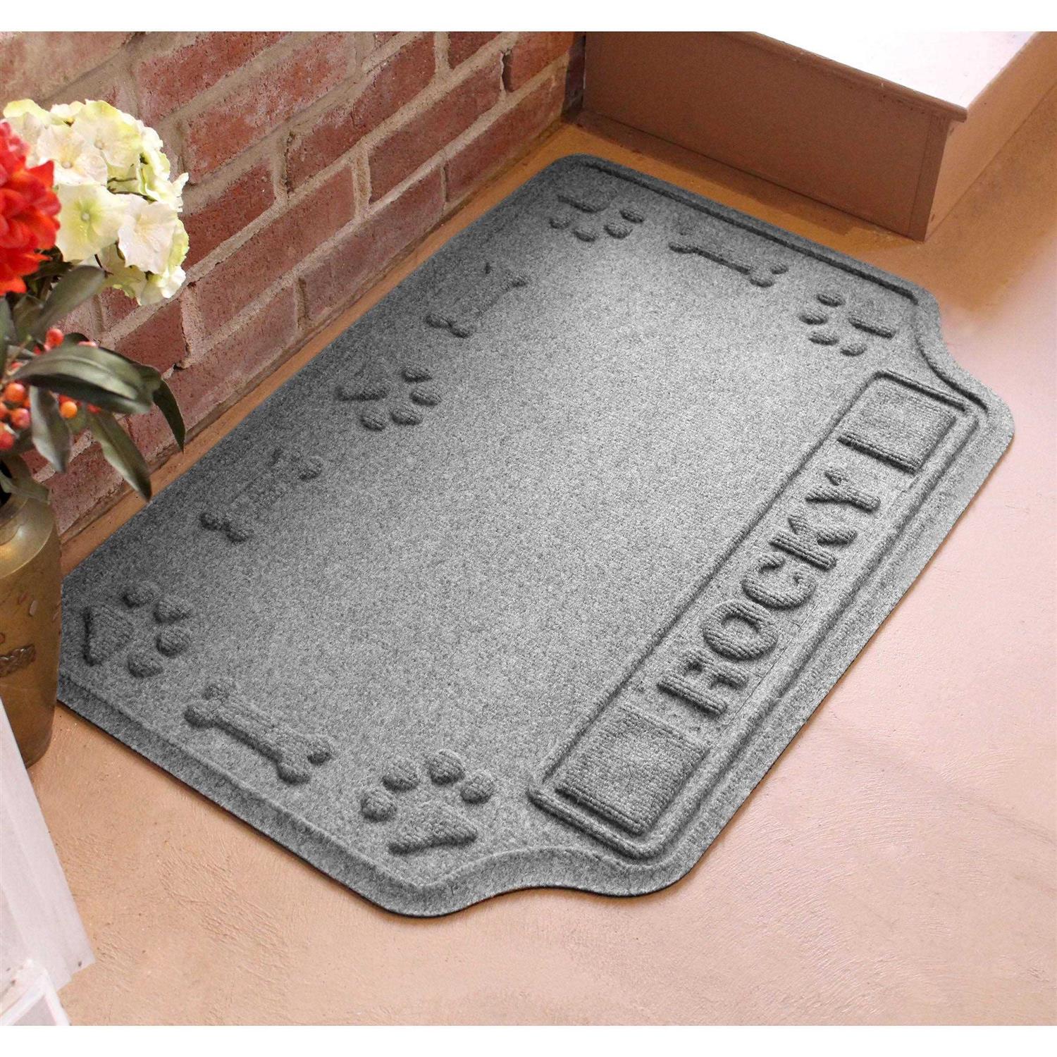 Alternative view of Bungalow Flooring Personalized Waterhog Drool Hog Dog Bone Dog Dinner Mat