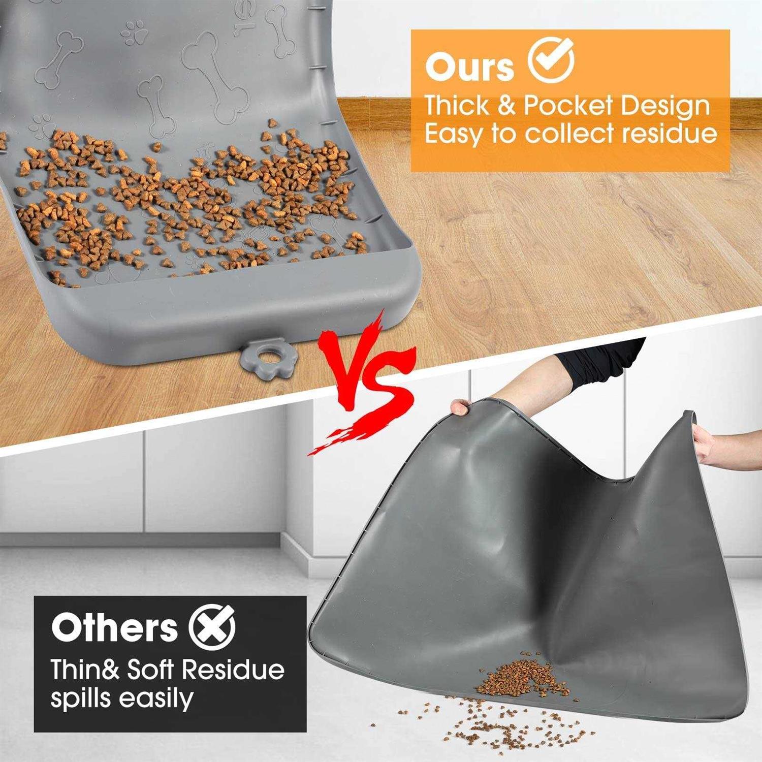 Alternative view of Dog Food Mat with Pocket, Baboies Silicone Dog Mat for Food and Water