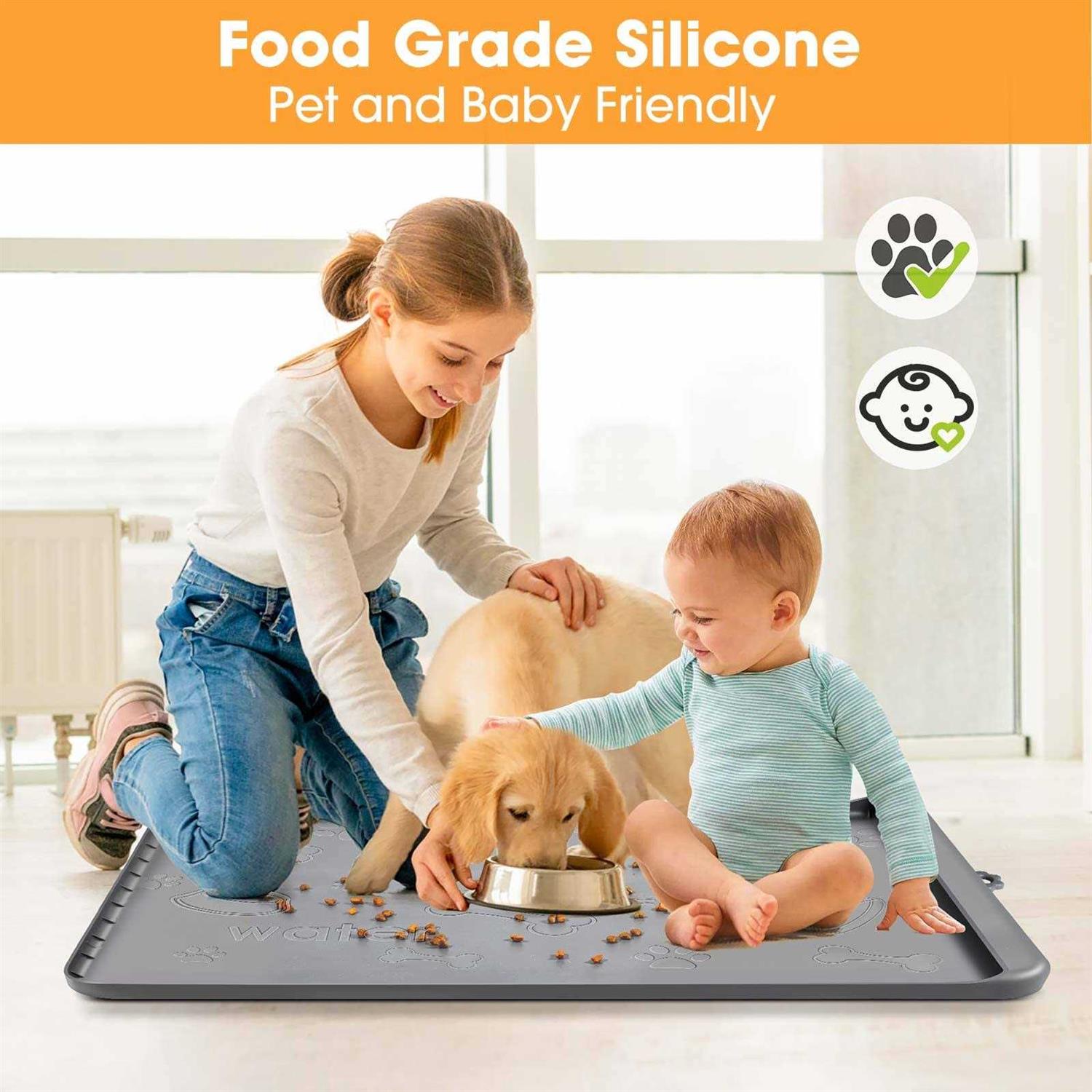 Alternative view of Dog Food Mat with Pocket, Baboies Silicone Dog Mat for Food and Water