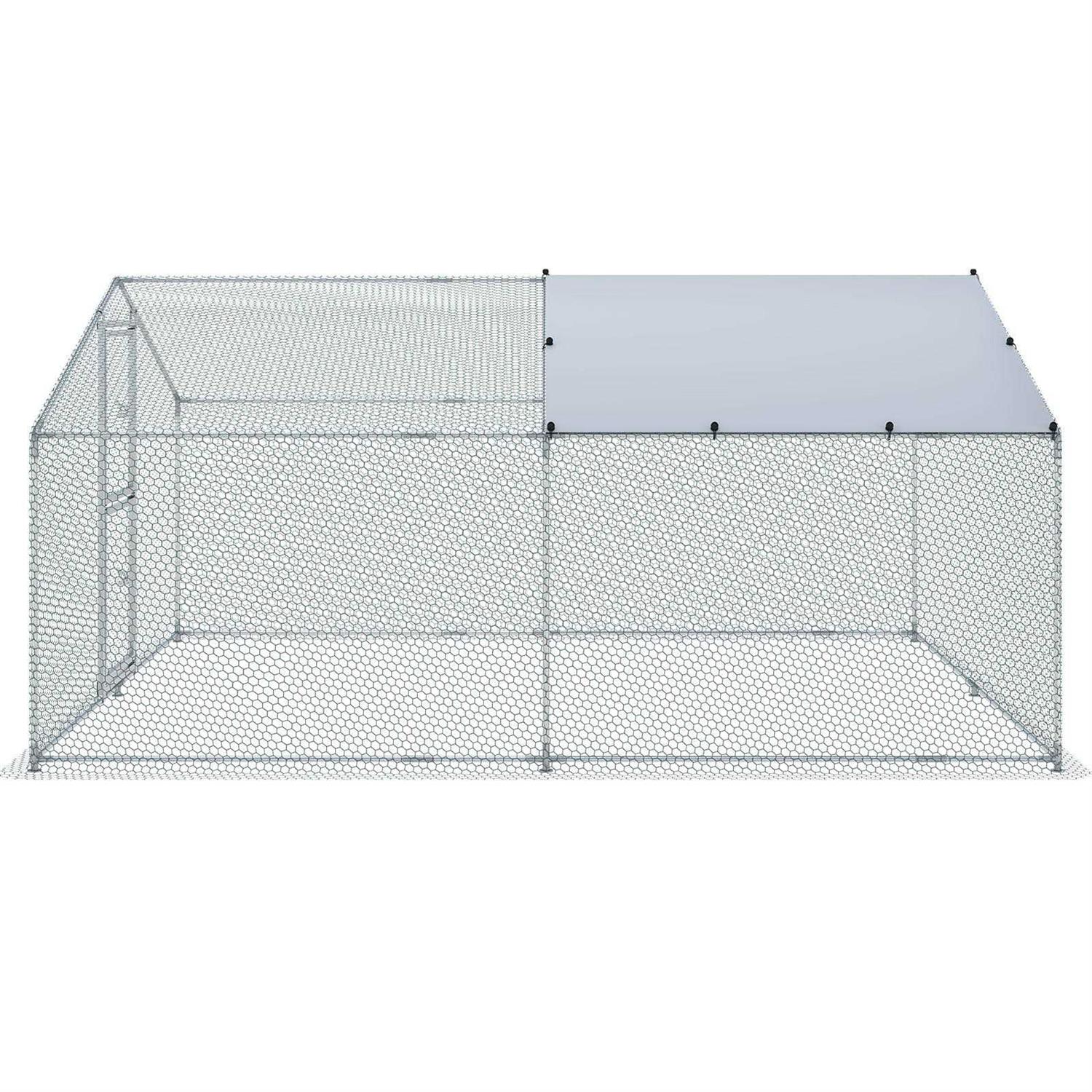 Alternative view of VEVOR Large Metal Chicken Coop with Run Walkin Chicken Coop for Yard with Waterproof Cover