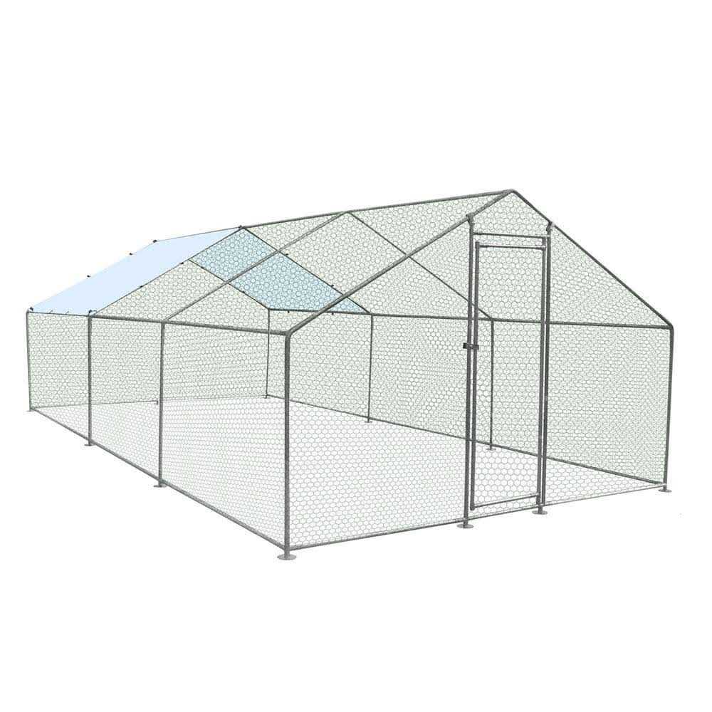 Alternative view of 120 in. x 240 in. x 74.4 in. H Metal Chicken Coop Large Waterproof Chicken Poultry Cage