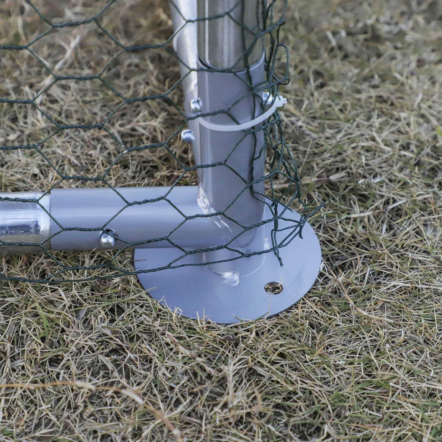 Alternative view of PawHut Galvanized Metal Chicken Coop Cage with Cover Walk-In Pen Run