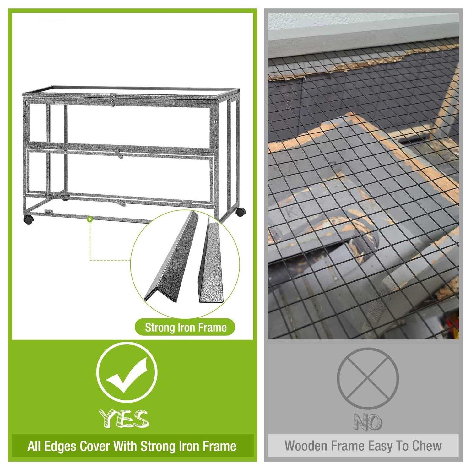 Alternative view of Guinea Pig Cage Hamster Cage 3 Levels Small Animal Cages with Chewing Toy, Food Bowl, Seesaw, Hideout and Plastic Tray