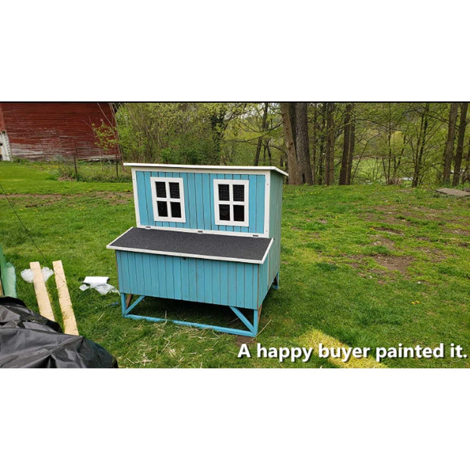 Alternative view of Omitree Large Wood Chicken Coop Hen House 4-8 Chickens 4 Nesting Box
