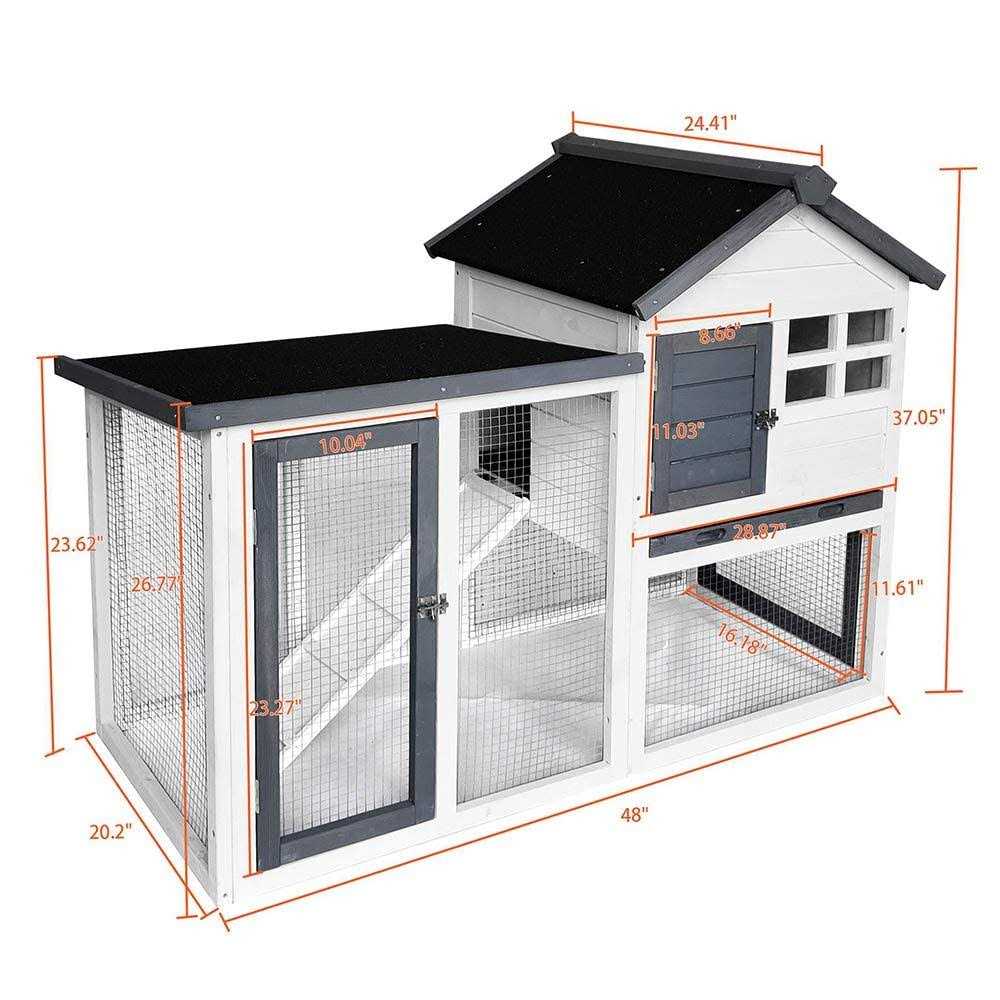 Alternative view of BIRASIL 48''L Rabbit Hutch Indoor Outdoor Bunny Cage Rabbit Hutch Wood House Pet Cage for Small Animals