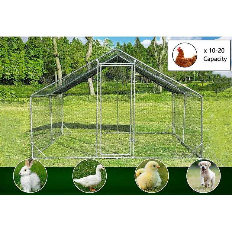 Alternative view of Tolead Large Metal Chicken Coop Upgrade Tri-Supporting Wire Mesh Chicken Run with Water-Resident