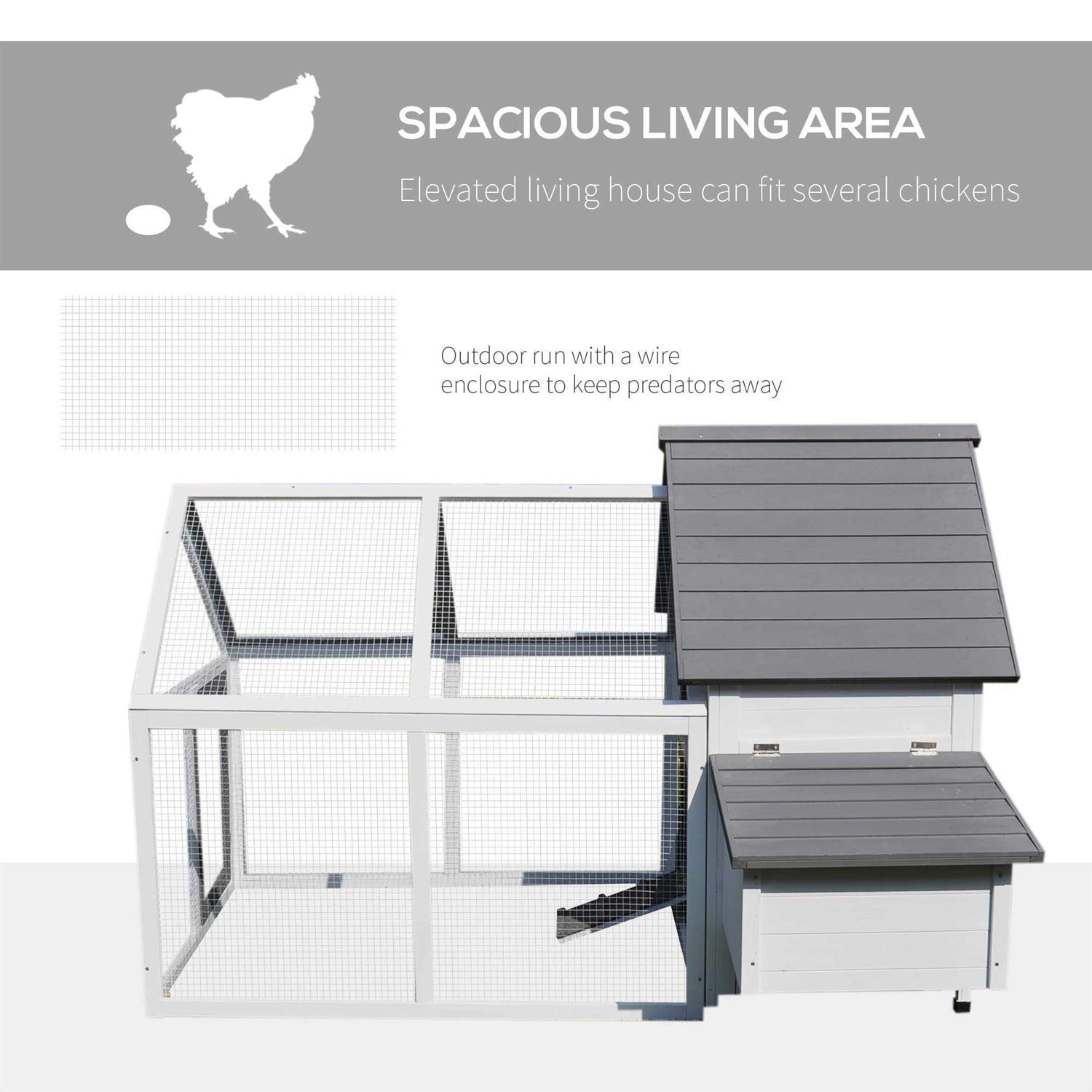 Alternative view of PawHut Wooden Nesting Box Chicken Coop