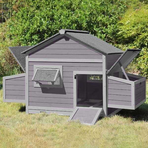 Alternative view of aivituvin Wooden Chicken Hen House for 3-4 Hens AIR59