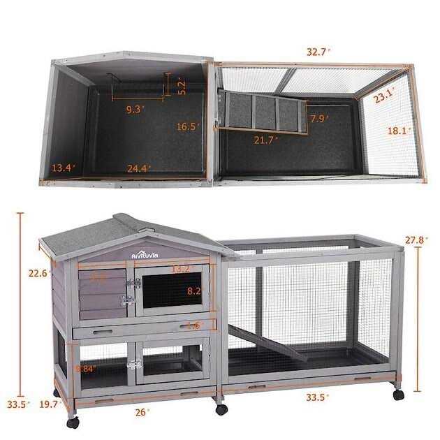Alternative view of Aivituvin Indoor Outdoor Rabbit Hutch Bunny Cage AIR19