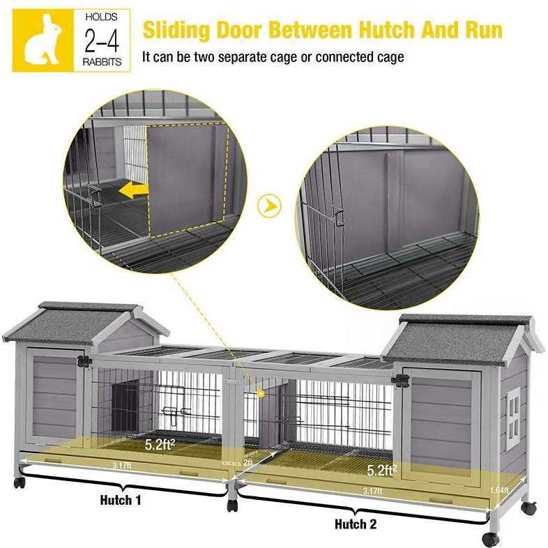Alternative view of Aivituvin Wooden Large Rabbit House Indoor Rabbit House AIR68