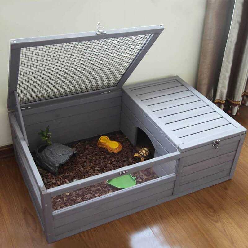 Alternative view of Aivituvin Wooden Tortoise House Large Turtle Habitat AIR21-2