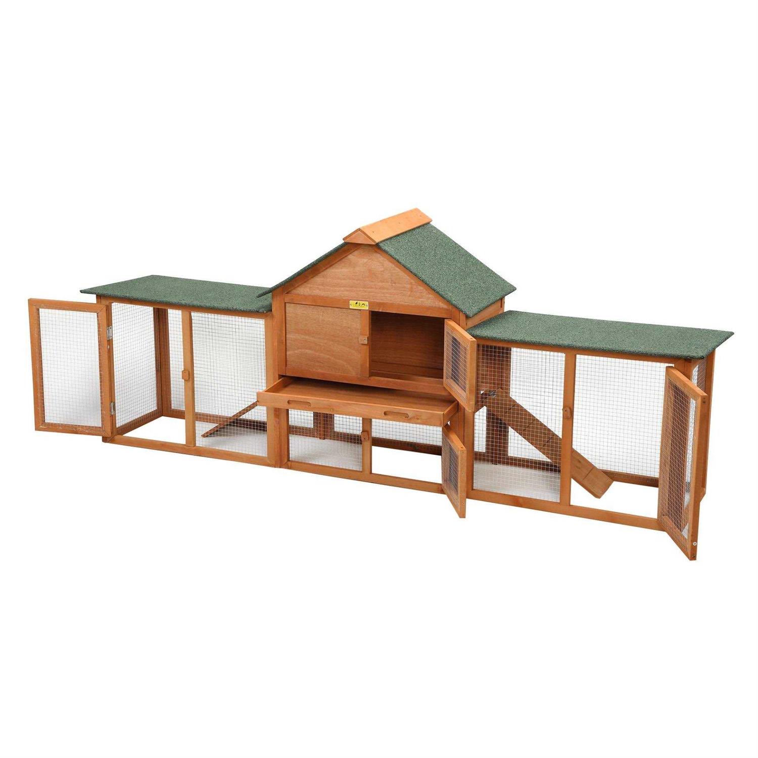 Alternative view of Coziwow82L Extra-Large Wooden Rabbit Cage With Double Runs