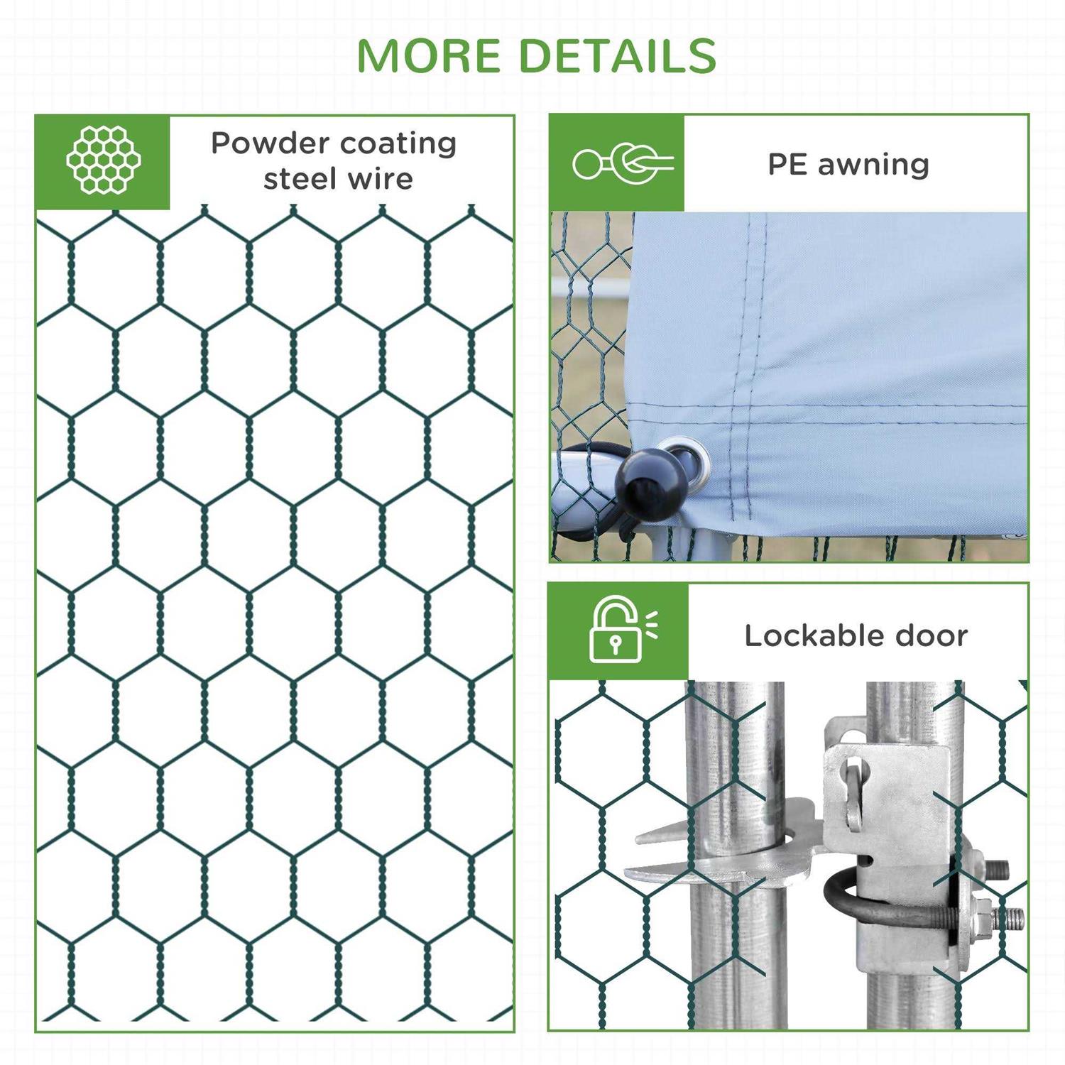 Alternative view of PawHut Large Metal Chicken Coop, Walk-in Poultry Cage Hen Playpen House with Cover and Lockable Door for Outdoor