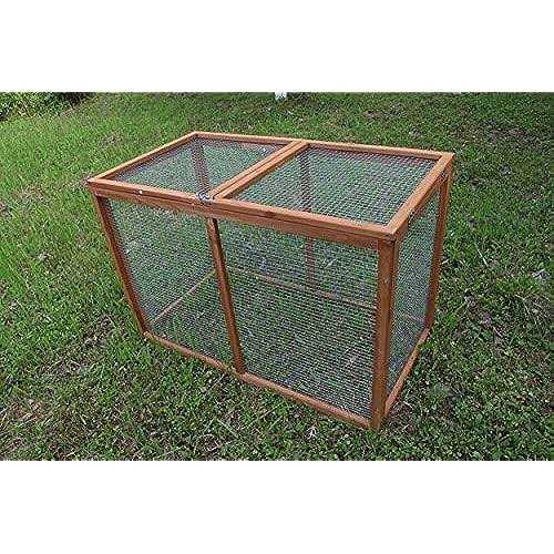 Alternative view of Feelway Wooden Chicken Coop Cage Rabbit Hutch Enclosure Poultry Pet Hutch Garden Backyard w/mesh Run Cage Indoor and Outdoor Use